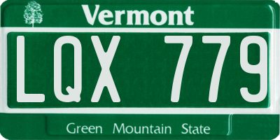 VT license plate LQX779