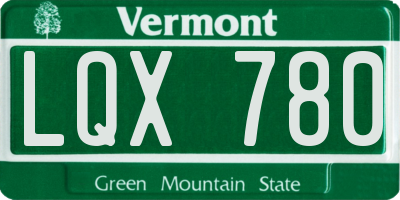VT license plate LQX780
