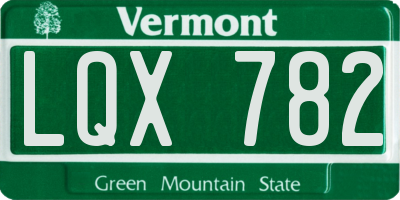 VT license plate LQX782