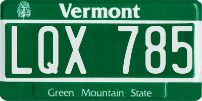 VT license plate LQX785