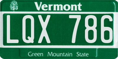 VT license plate LQX786