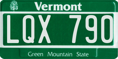 VT license plate LQX790