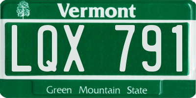 VT license plate LQX791