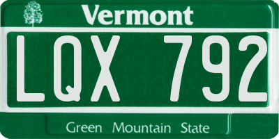 VT license plate LQX792