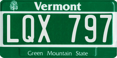 VT license plate LQX797