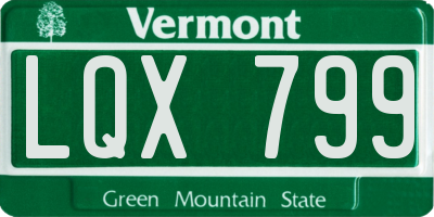 VT license plate LQX799