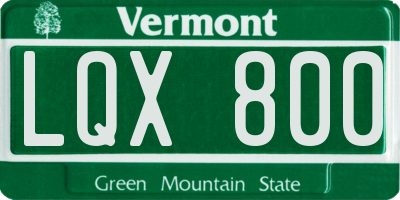 VT license plate LQX800
