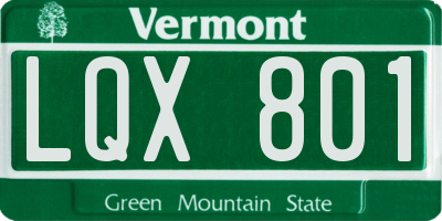 VT license plate LQX801