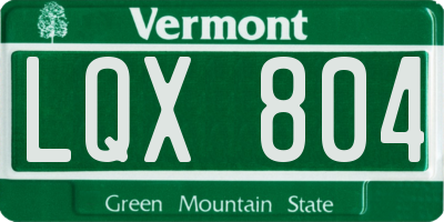 VT license plate LQX804