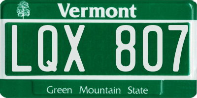 VT license plate LQX807