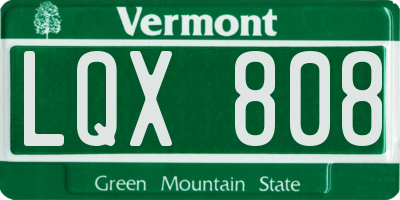 VT license plate LQX808