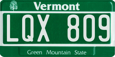 VT license plate LQX809