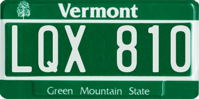 VT license plate LQX810