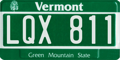 VT license plate LQX811