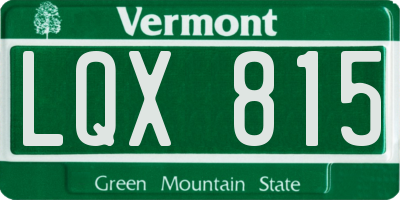 VT license plate LQX815