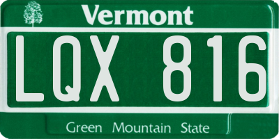 VT license plate LQX816