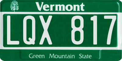 VT license plate LQX817
