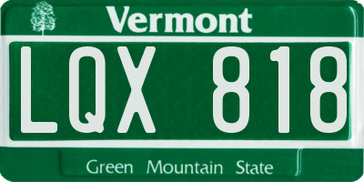 VT license plate LQX818