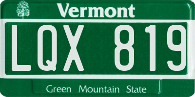 VT license plate LQX819