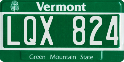 VT license plate LQX824