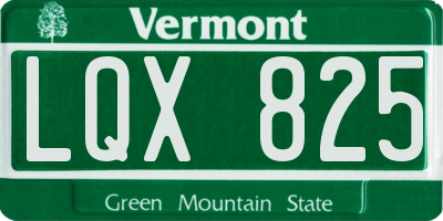 VT license plate LQX825