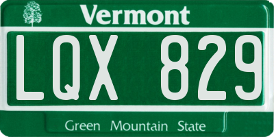 VT license plate LQX829