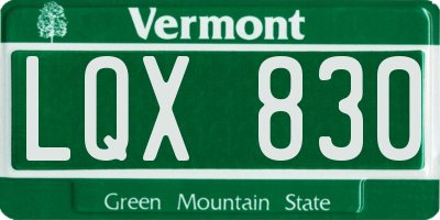 VT license plate LQX830