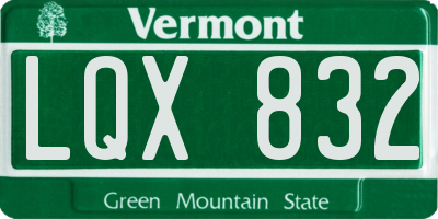 VT license plate LQX832