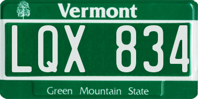 VT license plate LQX834