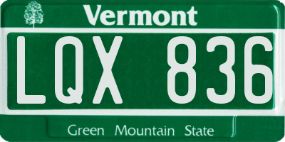 VT license plate LQX836