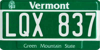 VT license plate LQX837
