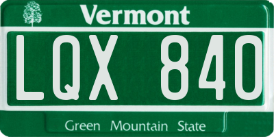 VT license plate LQX840