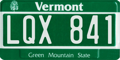 VT license plate LQX841