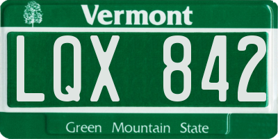 VT license plate LQX842