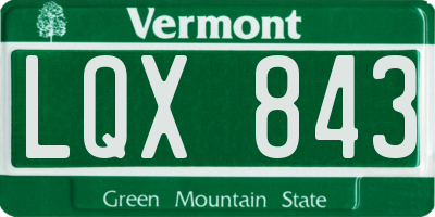 VT license plate LQX843