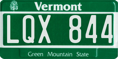 VT license plate LQX844