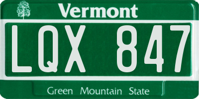 VT license plate LQX847
