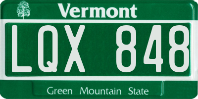 VT license plate LQX848