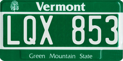 VT license plate LQX853