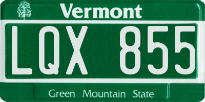 VT license plate LQX855