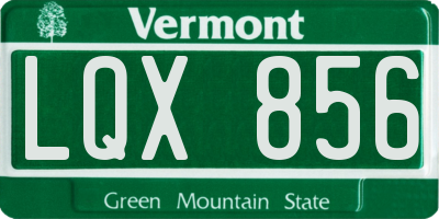 VT license plate LQX856