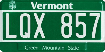 VT license plate LQX857