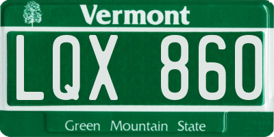 VT license plate LQX860