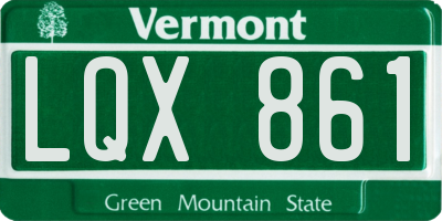 VT license plate LQX861