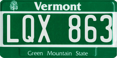 VT license plate LQX863