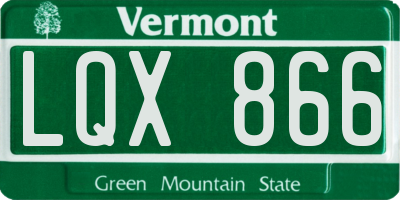 VT license plate LQX866
