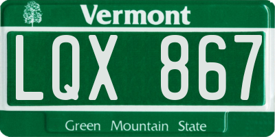 VT license plate LQX867