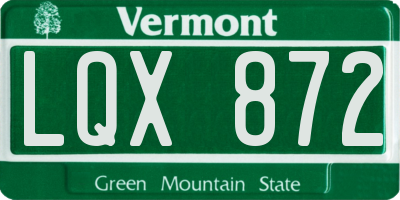 VT license plate LQX872