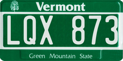 VT license plate LQX873