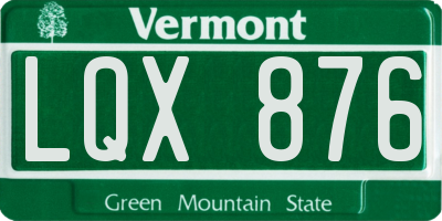 VT license plate LQX876